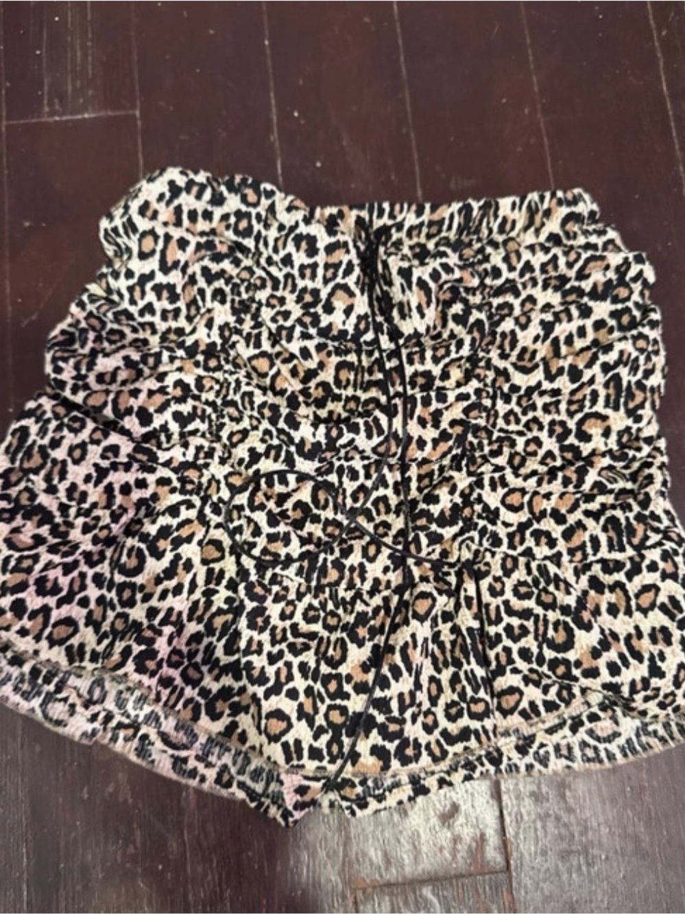 Source Unknown Leopard Print Drawstring Women’s Skort - Black and Tan